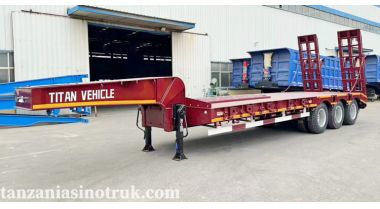 Tri Axle 80 Tons Low Bed Semi Trailer will be sent to Tanzania Dar es Salaam