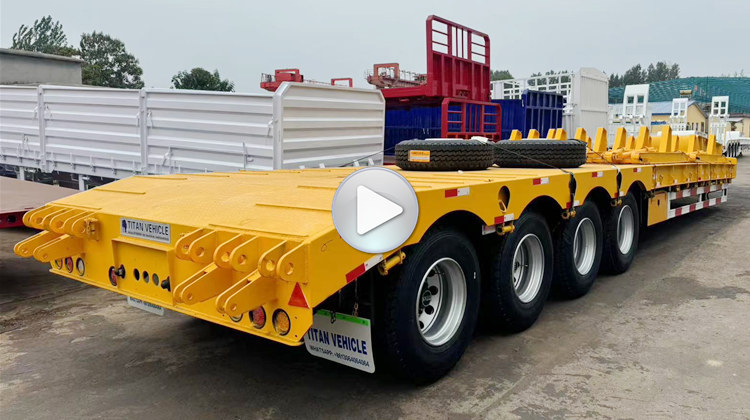 4 Axle 100 Ton Lowbed Trailer | Low Bed Trailer With Ramp Price in Tanzania