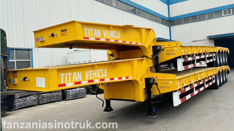 4 Axle 100 Ton Lowed Trailer | Low Bed Trailer With Ramp Price in Tanzania