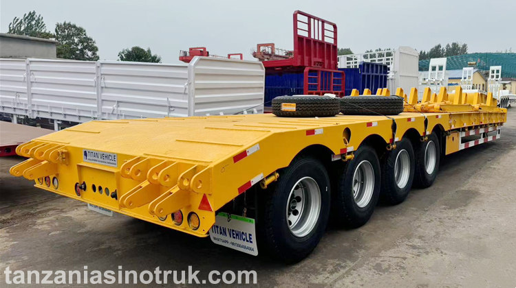 4 Axle 100 Ton Lowbed Trailer | Low Bed Trailer With Ramp Price in Tanzania