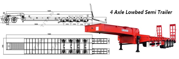4 axle lowbed trailer specs