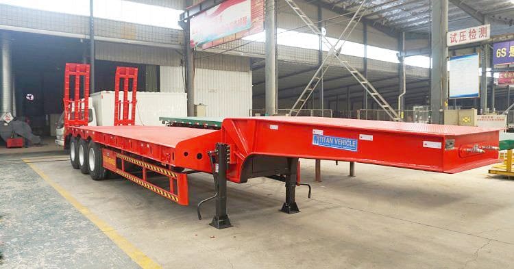 China 50 Ton Excavator Low Loader Trailer for Sale in Guinea Conakry
