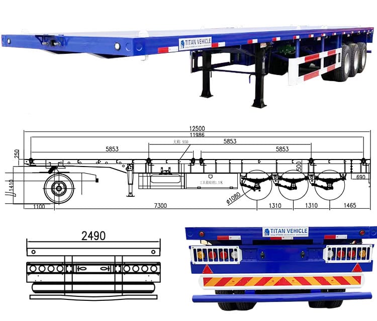 40Ft Container Flatbed Truck Trailer | Tri Axle Flatbed Trialer Manufacturers in Tanzania