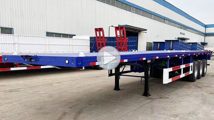 40Ft Container Flatbed Truck Trailer | Tri Axle Flatbed Trailer Manufacturers in Tanzania