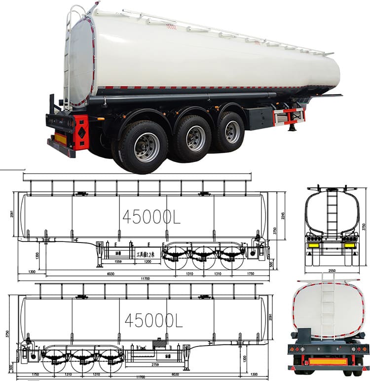 45000 Liters 3 Axle Petrol Tanker Trailer Price | Petroleum Tanker Trailers for Sale in Tanzania