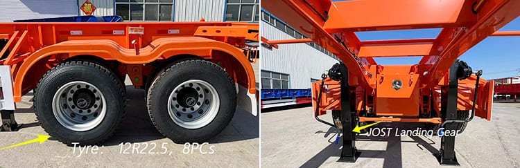20Ft Container Chassis Trailer | 2 Axle Truck Container Chassis for Sale in Tanzania