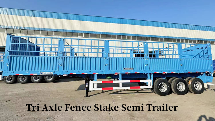 Tri Axle Fence Stake Semi Trailers for Sale in Tanzania Dar es Salaam 