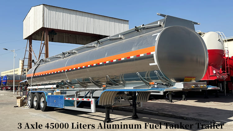 3 Axle 45000 Liters Aluminum Fuel Tanker Trailer for Sale in Tanzania