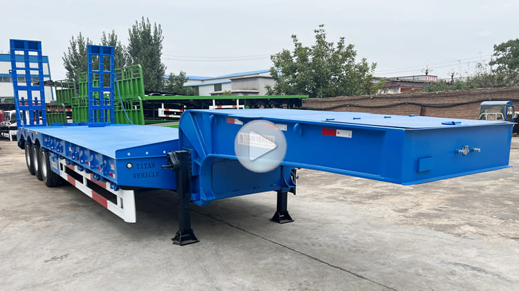 3 Axle 60 Ton 40Ft Low Bed Trailers With Ramp Price in Tanzania