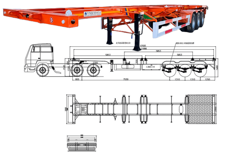 New Tri Axle Container Skeletal Trailers for Sale in Tanzania