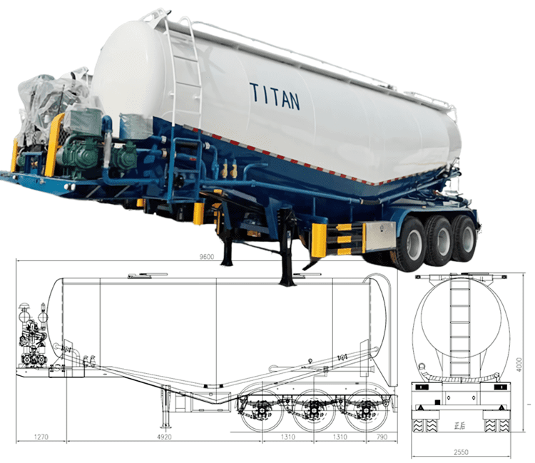 40CBM Bulker Cement Tanker Trailer Price in Tanzania