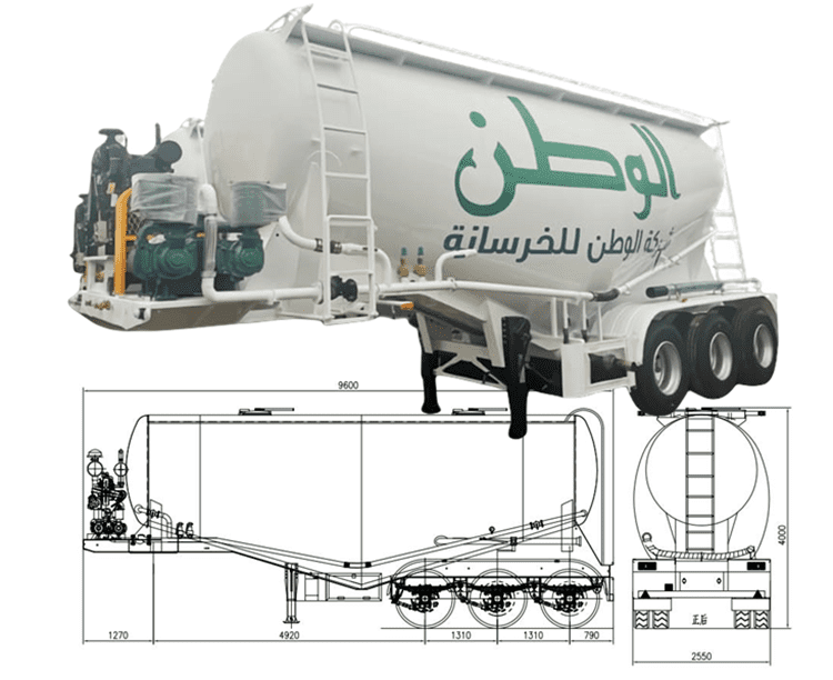 Tri Axle 40CBM Bulk Cement Tank Semi Trailer for Sale in Tanzania Dar es Salaam