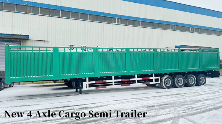 New 4 Axle Cargo Semi Trailer for Sale in Tanzania | Fence Livestock Semi Trailer for Sale in Tanzania
