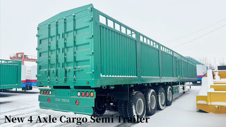 New 4 Axle Cargo Semi Trailer for Sale in Tanzania | Fence Livestock Semi Trailer for Sale in Tanzania