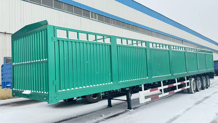 New 4 Axle Cargo Semi Trailer for Sale in Tanzania | Fence Livestock Semi Trailer for Sale in Tanzania