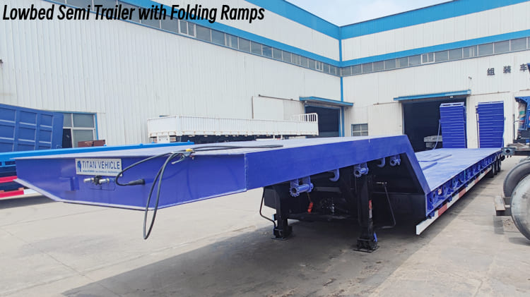 New 3 Axle 80 Tons Lowbed Semi Trailer Price in Tanzania Dar es Salaam 