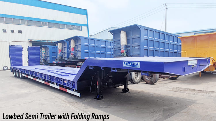 New 3 Axle 80 Tons Lowbed Semi Trailer Price in Tanzania Dar es Salaam 