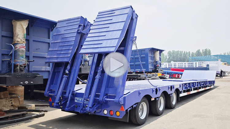 New 3 Axle 80 Tons Lowbed Semi Trailer Price in Tanzania Dar es Salaam