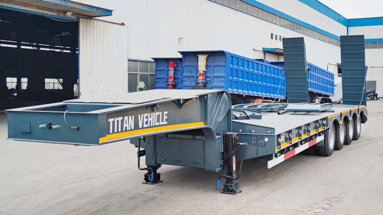 4 Axle 100 Ton Hydraulic Low Low Bed Trailer Price in Tanzania
