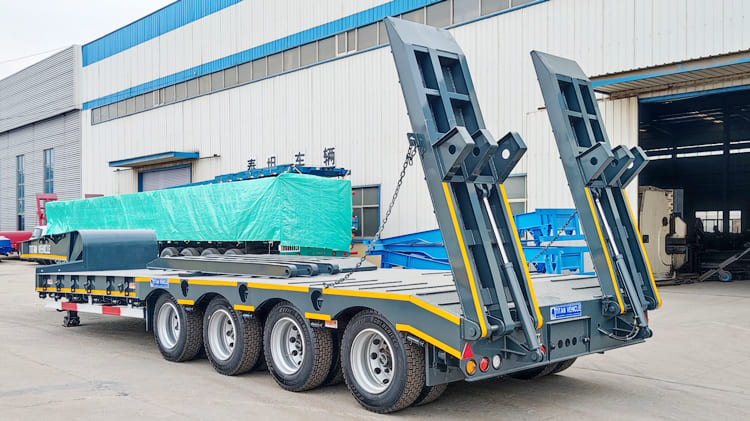 4 Axle 100 Ton Hydraulic Low Low Bed Trailer Price in Tanzania