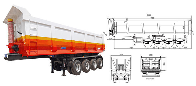 40 CBM New End Dump Semi Trailer for Sale in Tanzania Dar es Salaam