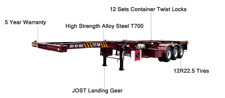 2024 New Sliding Skeletal Trailers for Sale in Dar es Salaam