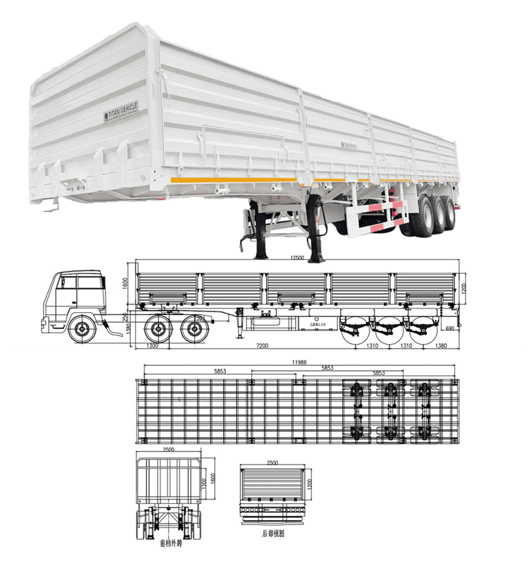 40 Ft Drop Side Semi Trailer for Sale in Tanzania