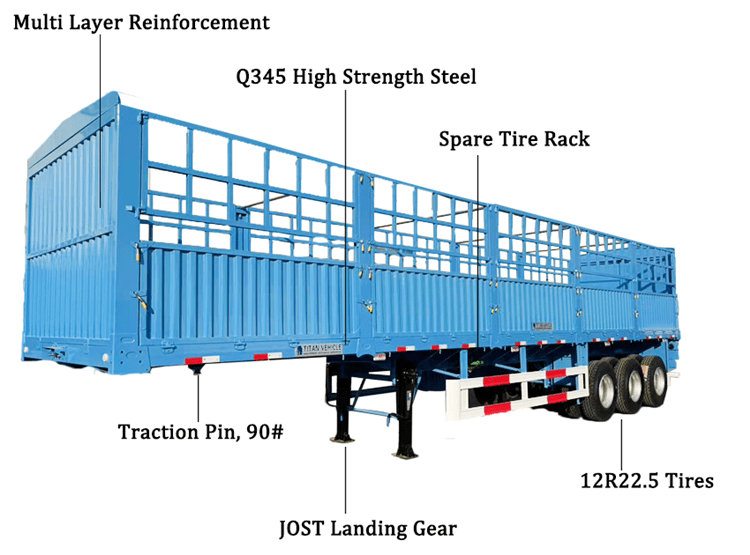 Tri Axle Fence Stake Semi Trailers for Sale in Tanzania Dar es Salaam