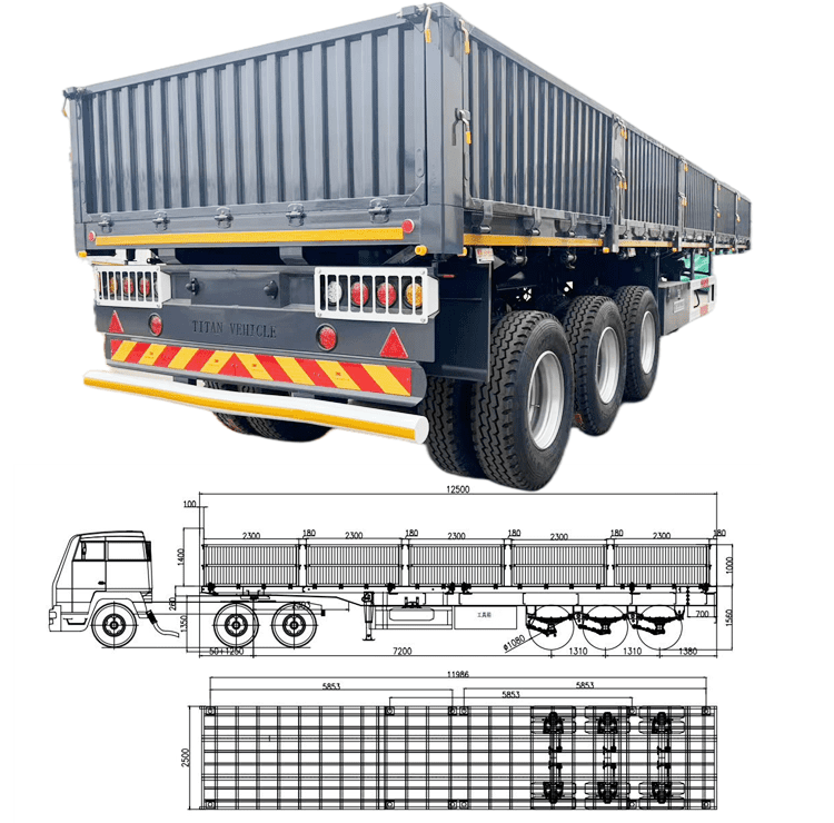 Transport Lithium Ore Sidewall Semi Trailer for Sale in Dar es Salaam Tanzania