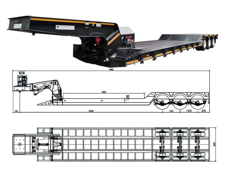 3 Axle Hydraulic Gooseneck Lowboy Trailer for Sale in Tanzania Dar Es Salaam 