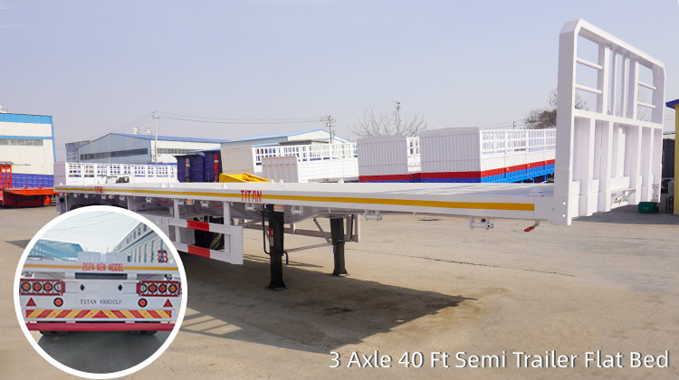 3 Axle 40 Ft Semi Trailer Flat Bed | Flat Bed Trailer Price in Tanzania mtwara