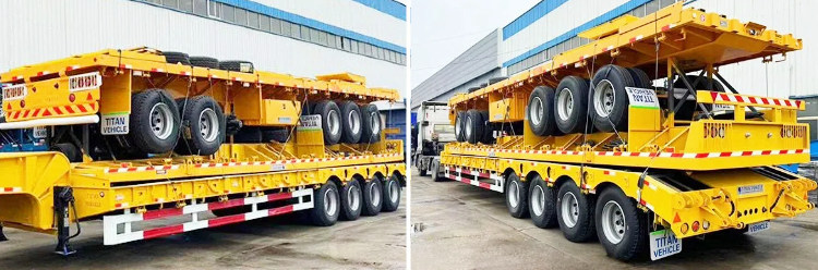 2 Axle 40 Ft Flatbed Container Trailer