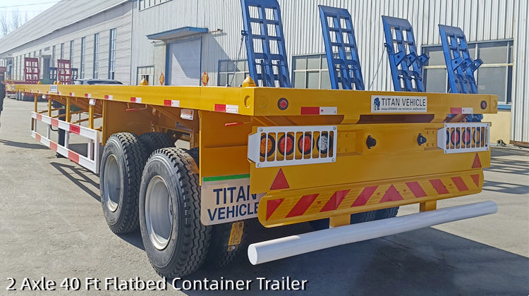2 Axle 40 Ft Flatbed Container Trailer