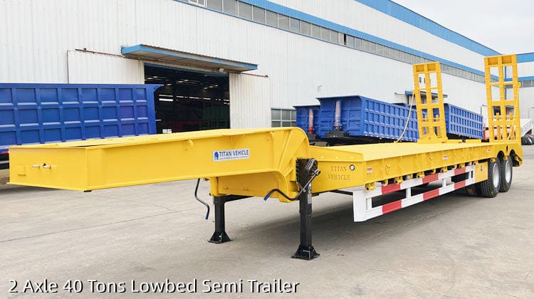 2 Axle 40 Tons Lowbed Semi Trailer |  Semi Lowbed Trailer Price in Tanzania Dar es Salaam