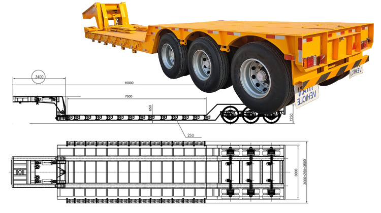 3 Axle 80 Ton RGN Trailer | Lowboy Trailer for Sale in Tanzania