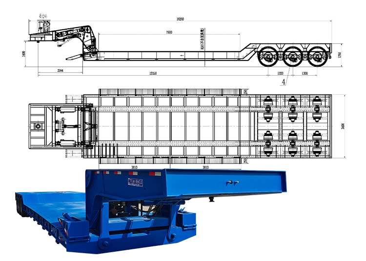 3 Lines 6 Axles 130 Ton Detach Gooseneck |  Detachable Gooseneck Trailer for Sale in Tanzania