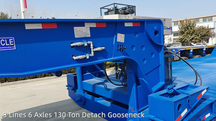 3 Lines 6 Axles 130 Ton Detach Gooseneck |  Detachable Gooseneck Trailer for Sale in Tanzania