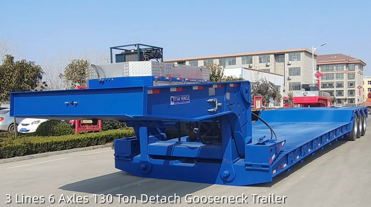 3 Lines 6 Axles 130 Ton Detach Gooseneck |  Detachable Gooseneck Trailer for Sale in Tanzania