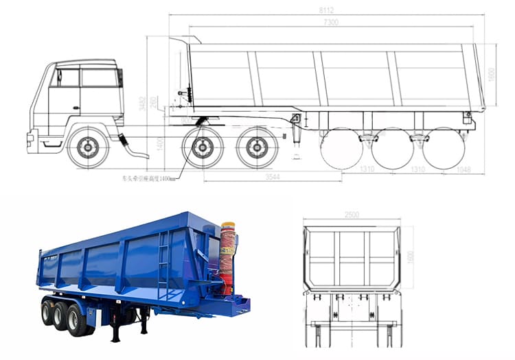35 CBM Tipper Semi Trailer for Sale in Tanzania, Kilwa Masoko