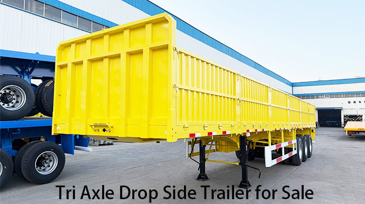 Tri Axle Drop Side Trailer for Sale in Tanzania, Lindi
