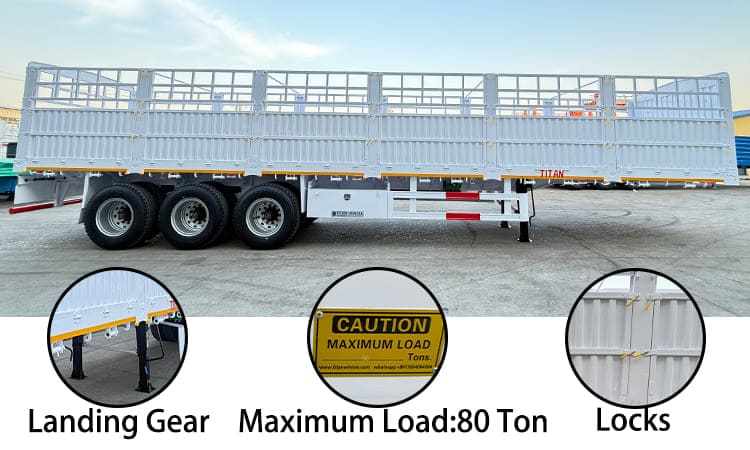 New 80 Ton Fence Cargo Semi Trailer for Sale in Tanzania, Zanzibar