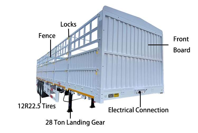 New 80 Ton Fence Cargo Semi Trailer for Sale in Tanzania, Zanzibar