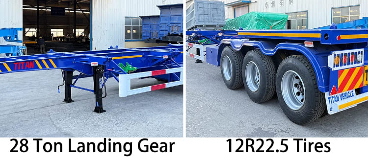 Tri Axle 40FT Container Skeleton Trailers for Sale in Tanzania, Bagamoyo