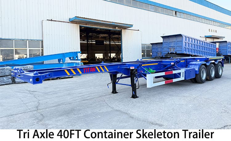 Tri Axle 40FT Container Skeleton Trailers for Sale in Tanzania, Bagamoyo