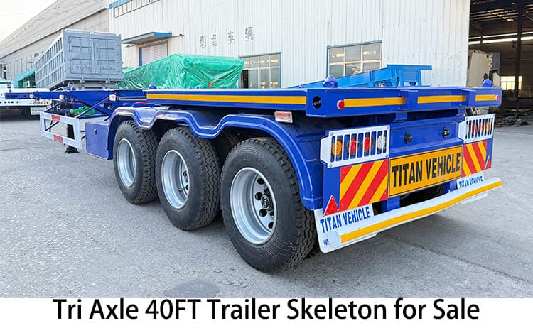 Tri Axle 40FT Container Skeleton Trailers for Sale in Tanzania, Bagamoyo