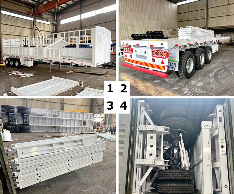 Tri Axle 60 Ton Fence Cargo Semi Trailer for Sale in Tanzania