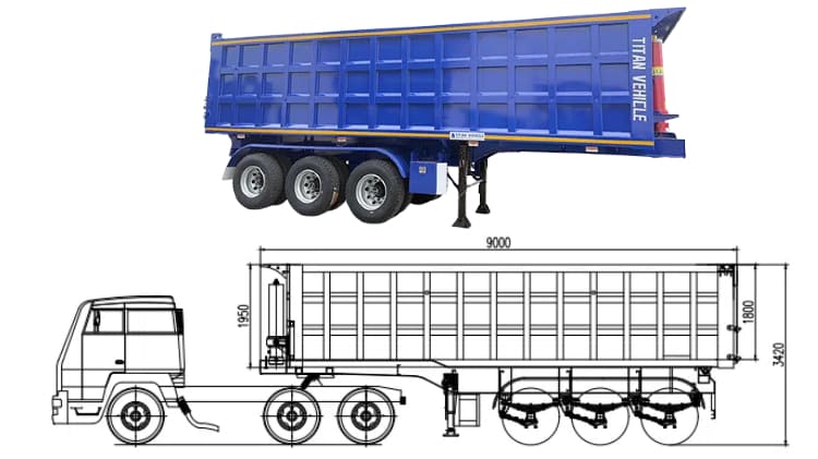 Tri Axle Hydraulic End Dump Trailer for Sale in Tanzania
