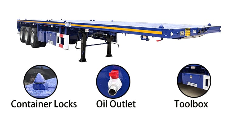 Tri Axle Flat Deck Bed Trailer Price for Sale Near Me in Tanzania