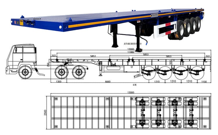 4 Axle Semi Truck Flatbed Trailer Prices for Sale Near Me in Tanzania