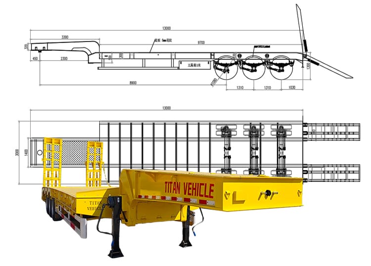 40 Ft Low Bed Semi Trailer for Sale in Tanzania Dar es Salaam
